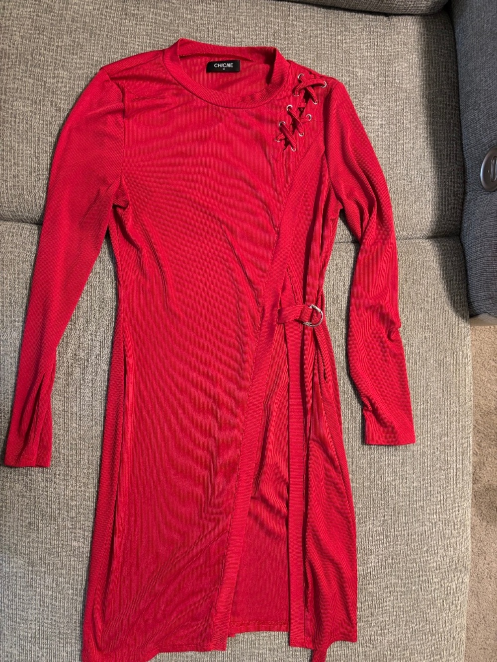 Red slit dress